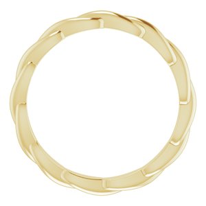 14K Yellow Or White Or Rose Gold Or Sterling Silver Or Platinum Woven-Design Band