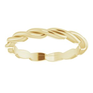 14K Yellow Or White Or Rose Gold Or Sterling Silver Or Platinum Woven-Design Band