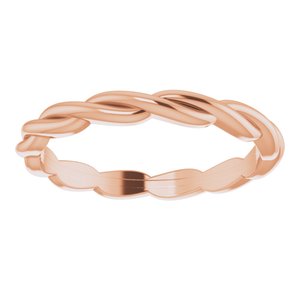 14K Yellow Or White Or Rose Gold Or Sterling Silver Or Platinum Woven-Design Band