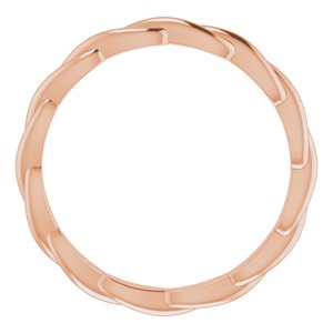 14K Yellow Or White Or Rose Gold Or Sterling Silver Or Platinum Woven-Design Band