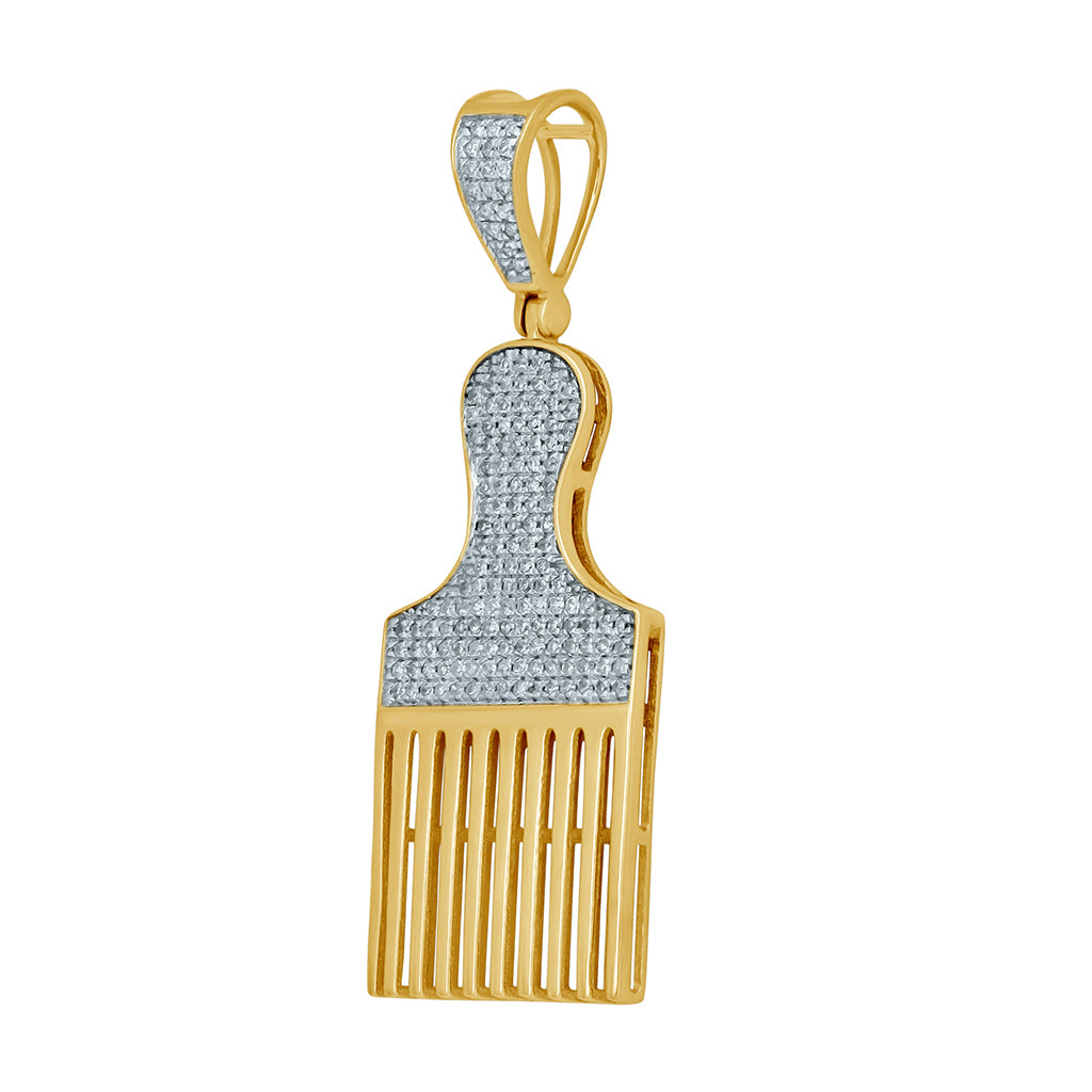 10K Yellow Gold 0.38-0.44 Cttw Diamond Comb Charm