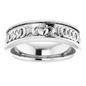 Continuum Sterling Silver Claddagh Band Sze 6.5 Size 6.5