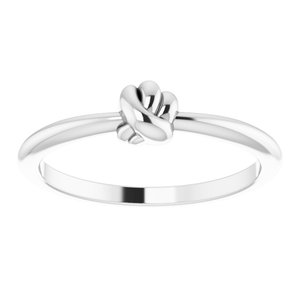 Sterling Silver Polished Stackable Knot Ring Size 7