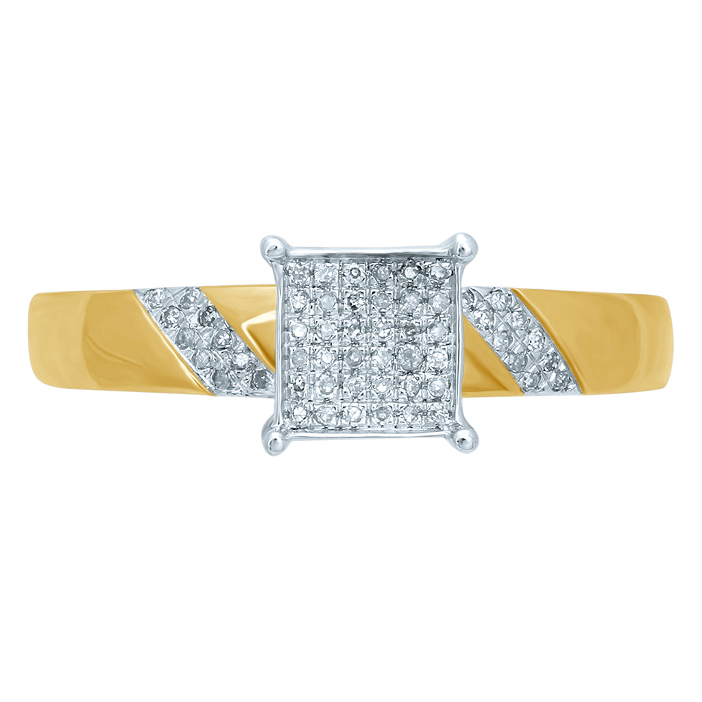 10K Yellow Gold 0.08-0.10 Cttw Diamond Ladies Micropave Rings