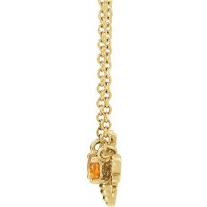 14K Yellow Gold Oval 4 X 3 Mm Natural Spessartite Garnet Bee Necklace, Length: 18 In
