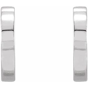 Sterling Silver 6.9 X 3.9 Mm Pair Friction Backs Included Polished Half Moon Earrings