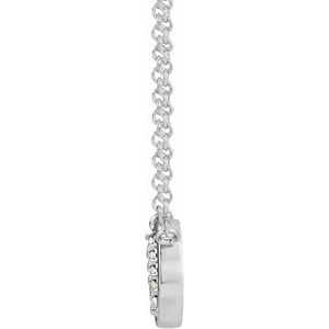 14K White Gold Round 1.2Mm G-H I1 .03 Ctw Natural Diamond Minimalist Circle Necklace, Length: 18 In