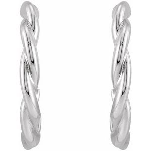 Sterling Silver Twisted Hoop Earrings