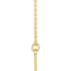 14K Yellow Gold Father, Daughter, Son, & Mother Stick Figure Family 18" Necklace