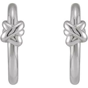 Sterling Silver Knot Hoop Earrings