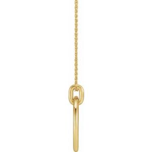 14K Yellow Gold 22.05 X 18.29 Mm 16-18 In Polished Circle Necklace