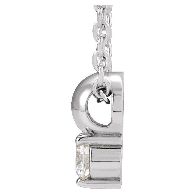 14K White Or Yellow Gold Round 2.5Mm I1, G-H 16-18 In Polished .06 Ct Natural Diamond 3-Prong Half Bead Necklace