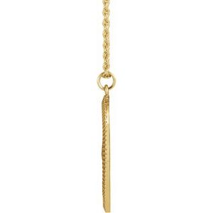 14K Yellow Gold 19.72 X 18 Mm 16-18 In Polished Compass Necklace