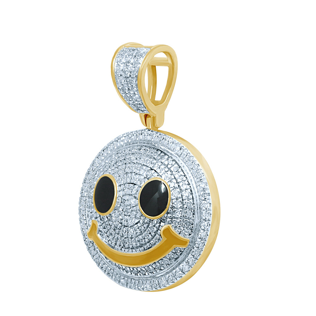 10K Yellow Gold 0.24-0.27 Cttw Diamond Emoji Charm