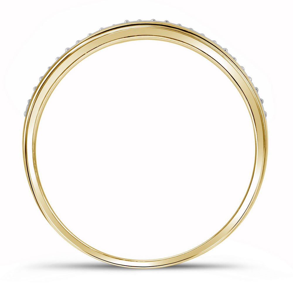 10K Yellow Gold Round Diamond Bridal Wedding Ring Band Set 1/3 Cttw, Womens Size: 5-10