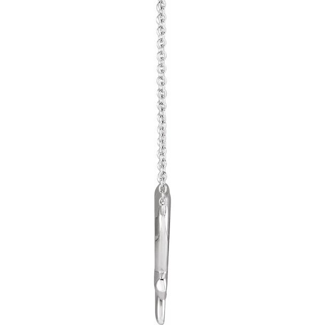 Sterling Silver 22 X 18.47 Mm 18 In Polished Knife-Edge Open Heart With Cross Necklace