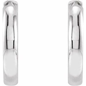 Sterling Silver Pair Hinged Hoop Earrings, Length: 15 Mm, Thickness: 2.25 Mm