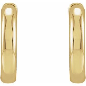 14K Yellow Gold Pair Hinged Hoop Earrings, Length: 15 Mm, Thickness: 2.6 Mm