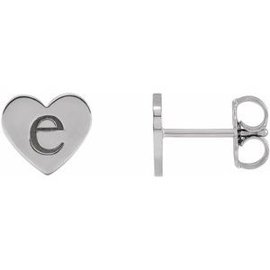 Sterling Silver 8 X 8 Mm Pair Friction Backs Included Polished Heart Stud Earrings