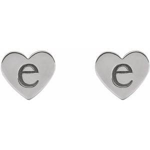 Sterling Silver 8 X 8 Mm Pair Friction Backs Included Polished Heart Stud Earrings
