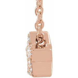 14K Rose Gold Round 1.3Mm G-H I1 .04 Ctw Natural Diamond Star Necklace, Length: 18 In