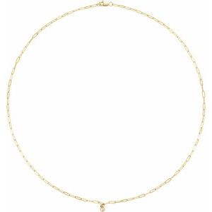 14K Yellow Gold Set 1-Stone Natural Diamond Round 3 Mm I1, G-H :: 1/10 Ct 18 In Polished 1/10 Ct Natural Diamond Bezel-Set Necklace