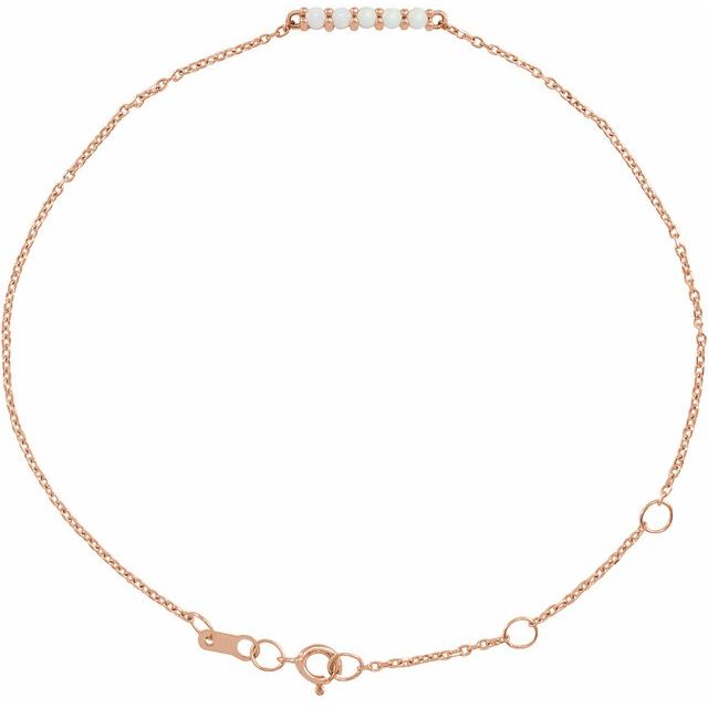 14K Yellow Or Rose Gold Or Sterling Silver Or Platinum Round 2 Mm 15.67 X 2.32 Mm Polished Natural Gemstone Minimalist Cabochon Bar 6 1/2-7 1/2 In Bracelet
