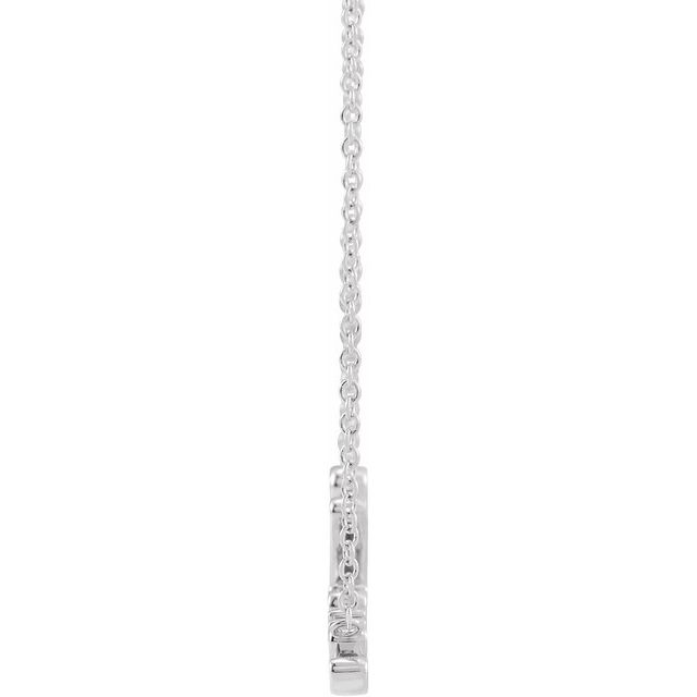 Sterling Silver 35.32 X 8.25 Mm 18 In Polished "Believe" Necklace