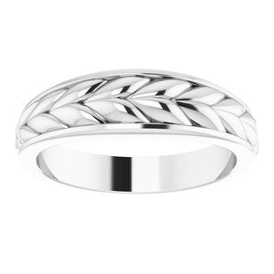 14K White Gold Polished Braided Pattern Ring Size 10