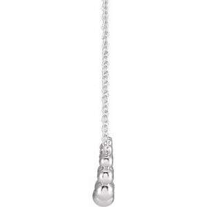 Sterling Silver 12 X 12 Mm 16 In Polished Beaded Circle Necklace