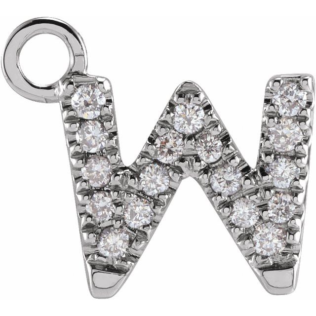 14K Yellow Or White Or Rose Gold Round I1, H+ Polished Natural Diamond Initial Dangle