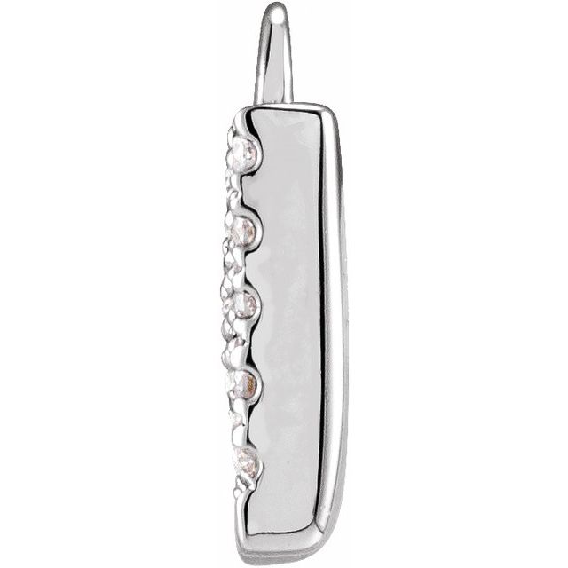14K Yellow Or White Or Rose Gold Round I1, H+ Polished Natural Diamond Initial Dangle