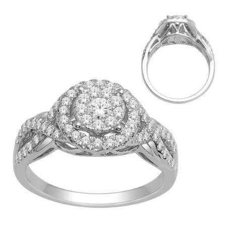 10K White Gold 0.75 Cttw Diamond Ladies Ring