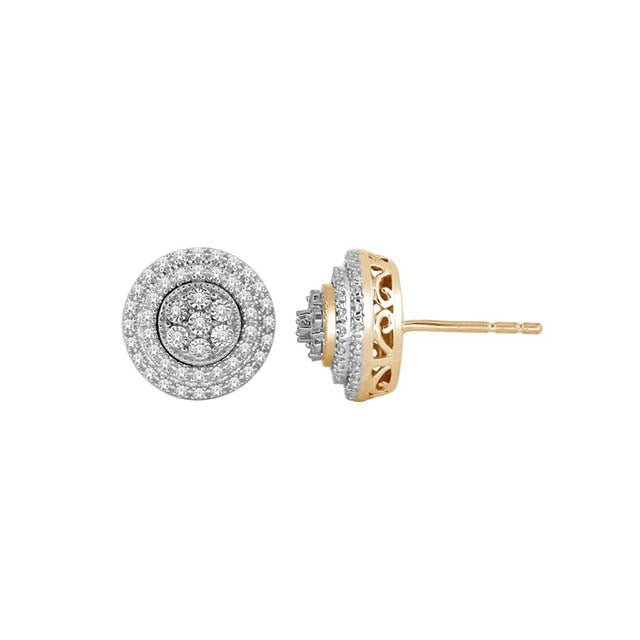 10K Yellow Gold 0.25 Cttw Diamond Earring
