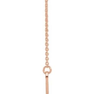 14K Rose Gold Father-Son-Mother 21.5 X 8 Mm 18 In Polished Stick Figure Family Necklace