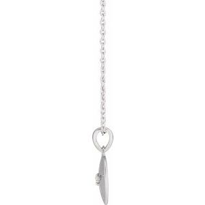 14K White Gold Round 1.5Mm G-H I1 .015 Ct Natural Diamond Sand Dollar Necklace, Length: 18 In
