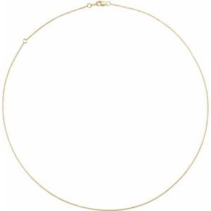 14K Yellow Or White Or Rose Gold Or Sterling Silver Or Platinum 1 mm Adjustable Cable Chain