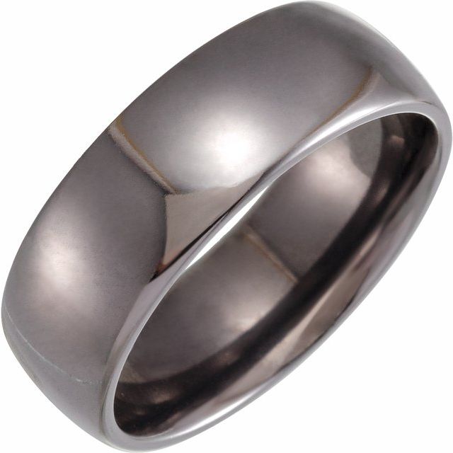 Tantalum Polished Comfort-Fit Half Round Band