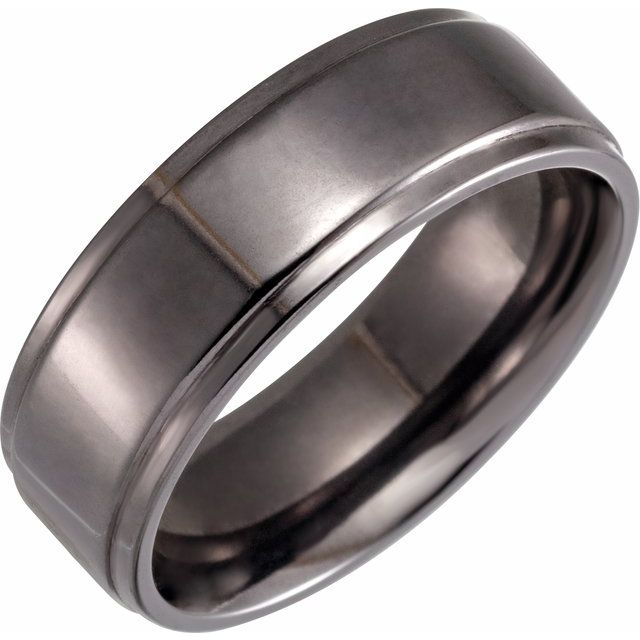 Tantalum Polished Stepped-Edge Comfort-Fit Flat Band