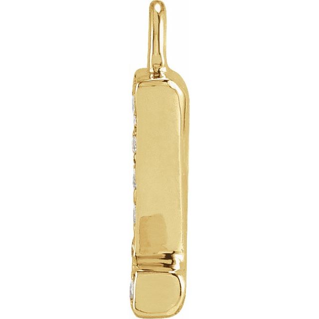 14K Yellow Or White Or Rose Gold Round I1, H+ Polished Natural Diamond Initial Dangle