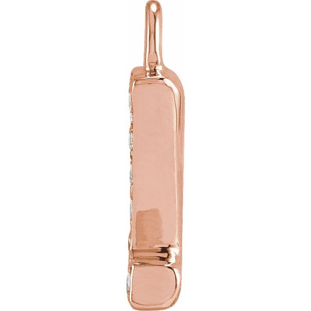 14K Yellow Or White Or Rose Gold Round I1, H+ Polished Natural Diamond Initial Dangle