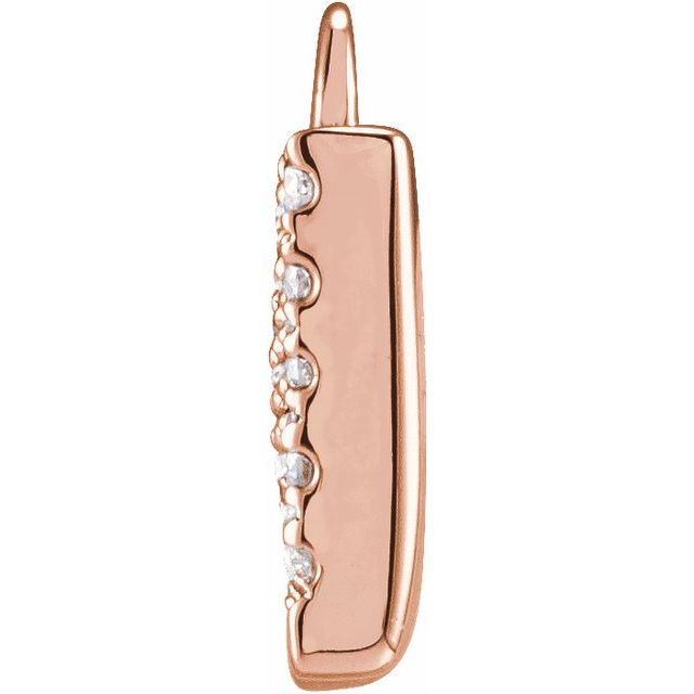 14K Yellow Or White Or Rose Gold Round I1, H+ Polished Natural Diamond Initial Dangle