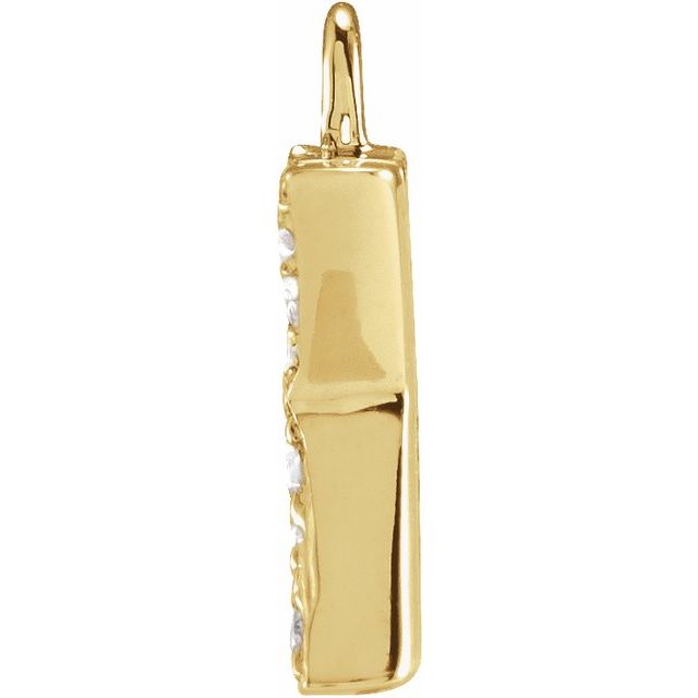 14K Yellow Or White Or Rose Gold Round I1, H+ Polished Natural Diamond Initial Dangle