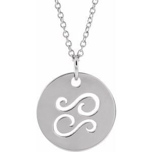 14K Yellow Or White Or Rose Gold Or Sterling Silver Polished Round Zodiac Necklace