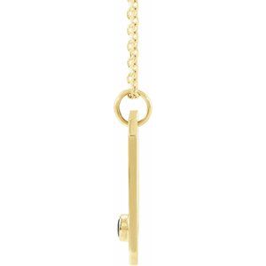 14K Yellow Gold Zodiac Aquarius Round 2.5 Mm G-H I1 Natural Black Spinel And .01 Ctw Natural Diamond Zodiac Constellation Necklace, Length: 18 In