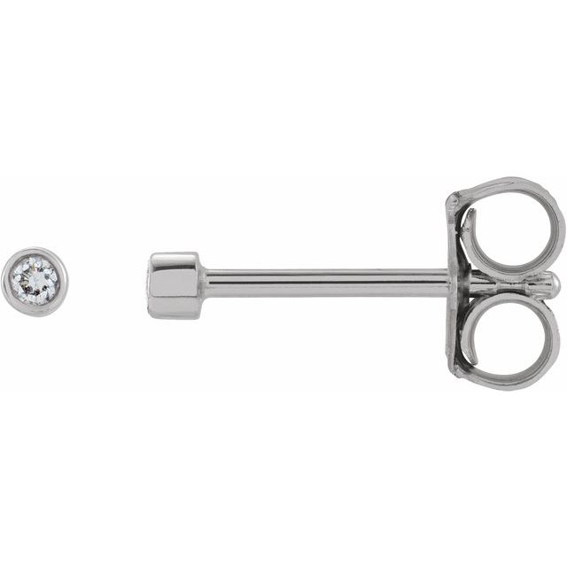 14K Yellow Or White Or Rose Gold Or Platinum Pair Friction Polished Natural Micro Bezel-Set Earrings