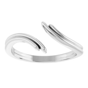 14K White Gold Polished Open Bypass Ring Size 7