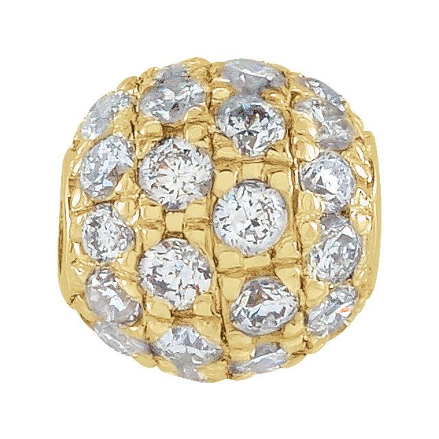 14K Yellow Or White Gold Polished Natural Diamond Pave Ball Pendant