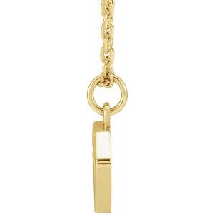 14K Yellow Gold Tiny Diamond Symbol Necklace, Length: 18 In