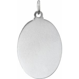 Sterling Silver 26 X 20 Mm Polished Oval Enameled St. Christopher Medal